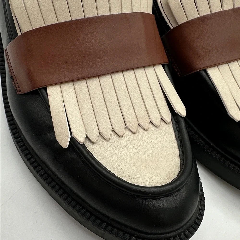 Marc Fisher Black Brown Creme MFCalixy Loafers Women’s Size 9.5M - Picture 13 of 16